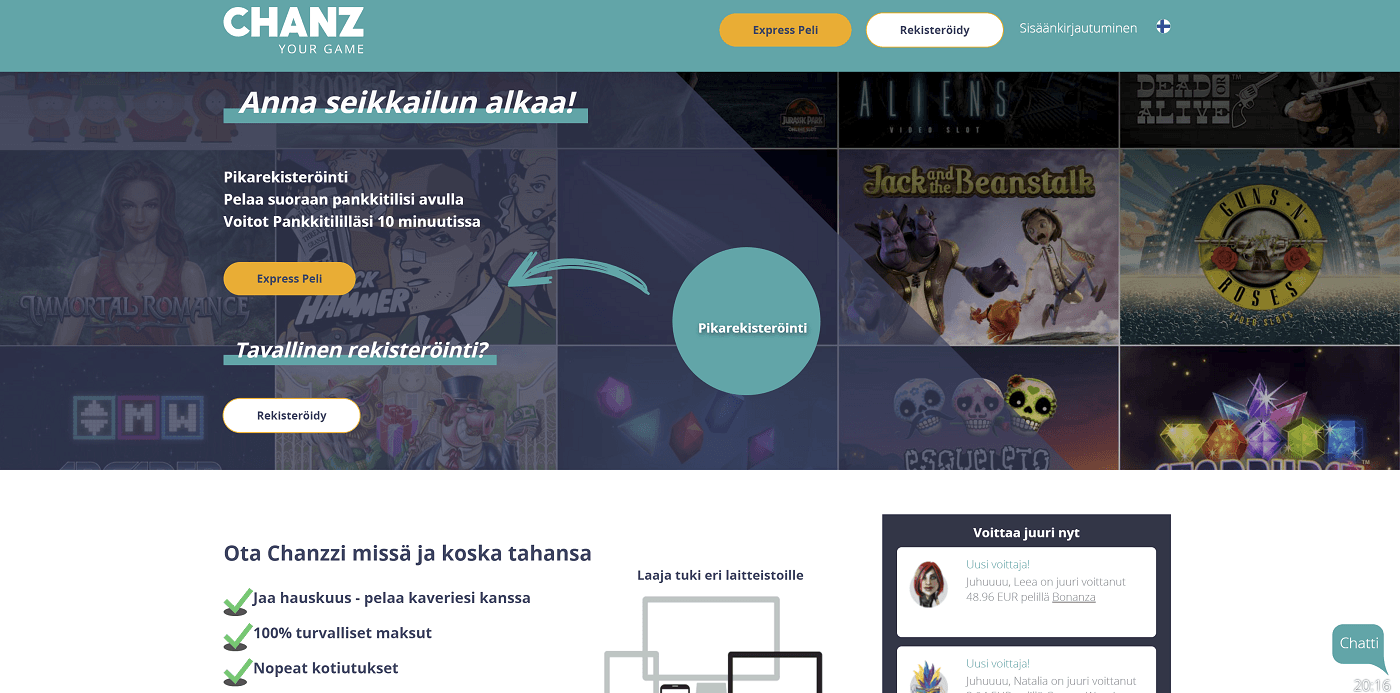 chanz casino bonuses