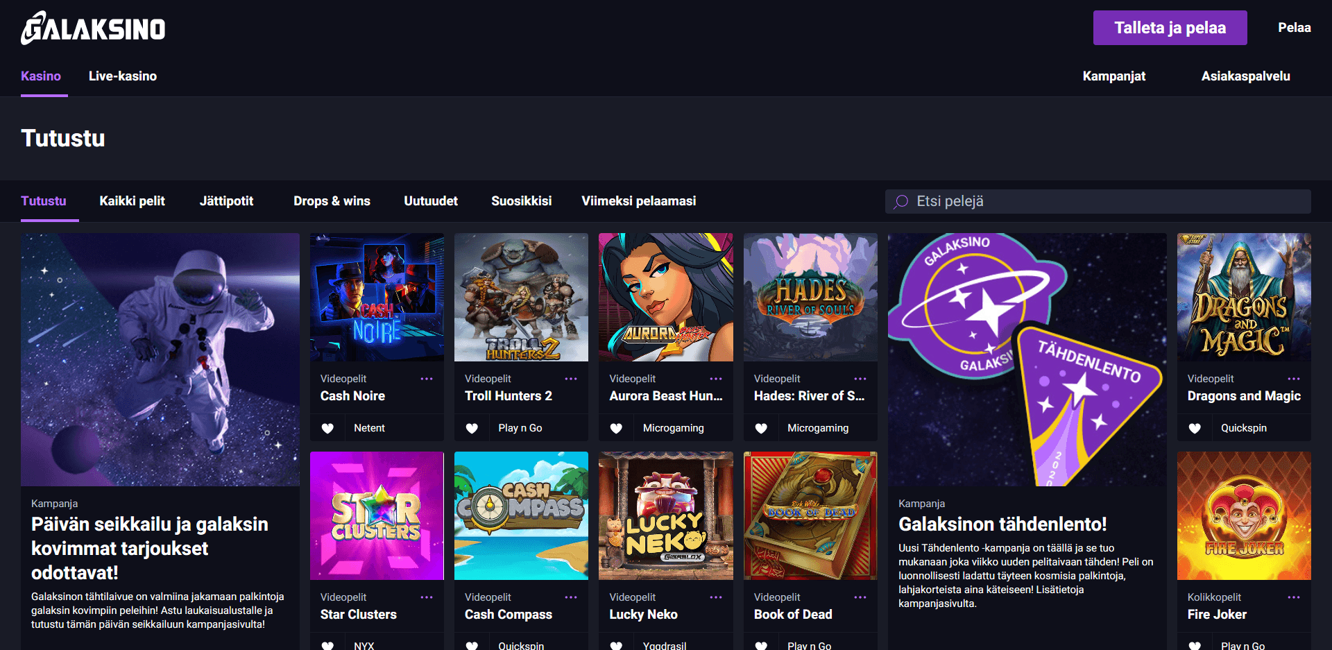 Galaksino Casino Kokemuksia & Bonus 0 / 5€ + 200ik