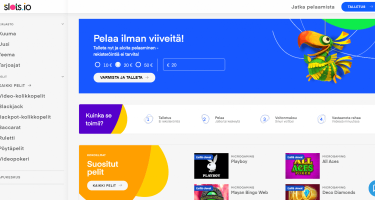 Slots.io Slots.io tarjoaa leppoisan pikakasinon